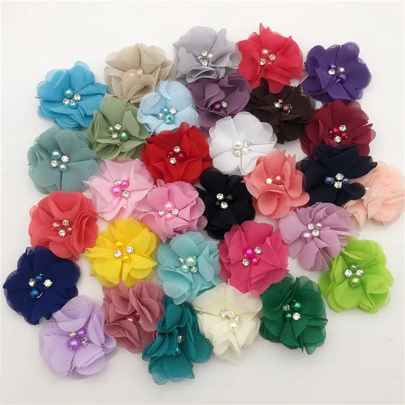 5 шт. вышивка бисером и стразы искусственная ткань 3d Роза ручная работа цветок для