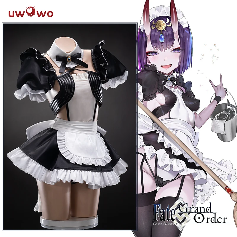 

UWOWO Anime Costume Fate/Grand Order FGO Shuten-douji Maid Dress Lovely Uniform Cosplay Costume Halloween New