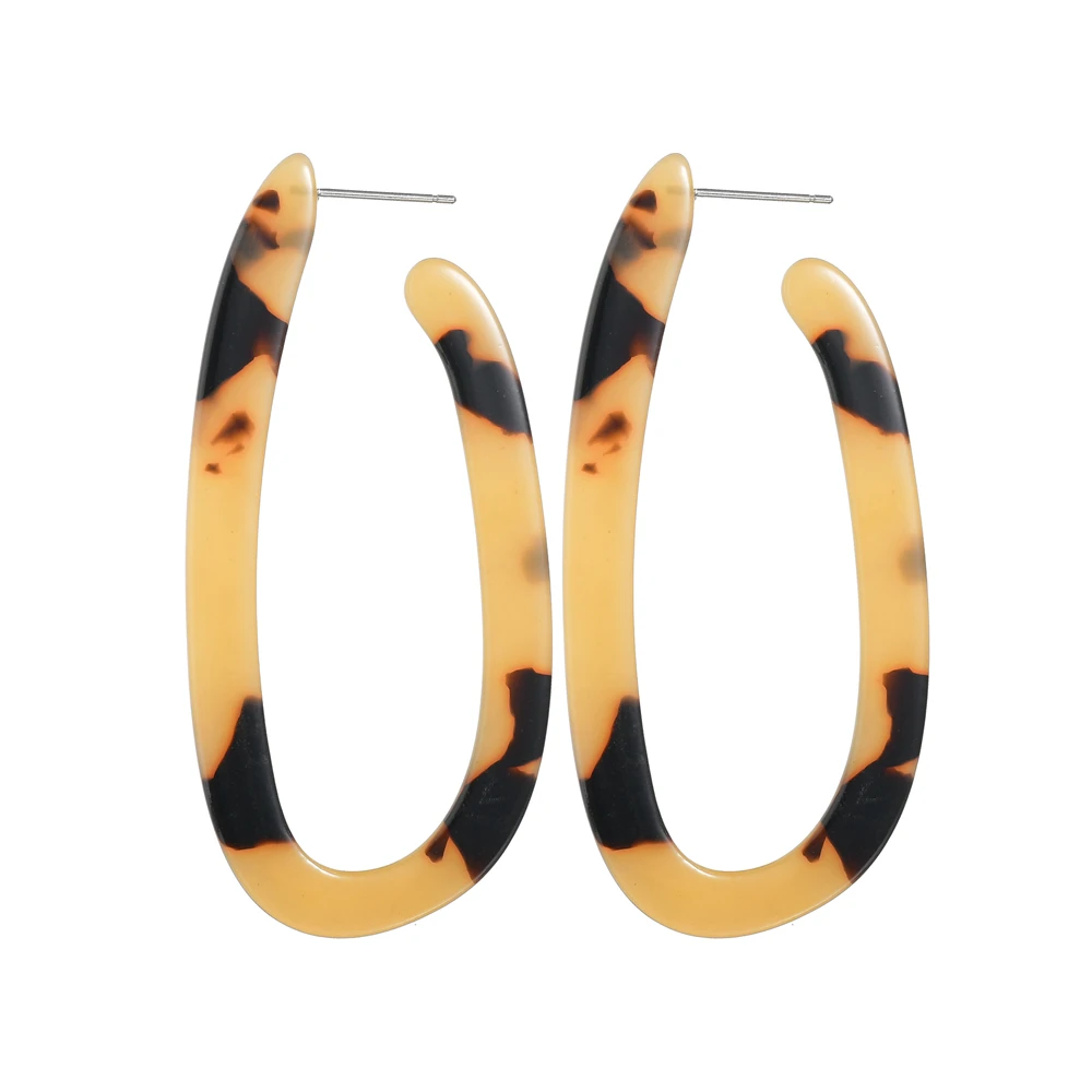 Женские акриловые серьги u-образной формы винтажные многоцветные геометрические