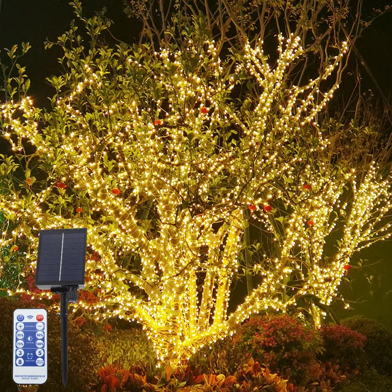

Светодиодный солнечный свет огни Открытый 100/200/400 светодиоды Фея лампа для праздника для рождественской вечеринки садовый гирлянды освещен...