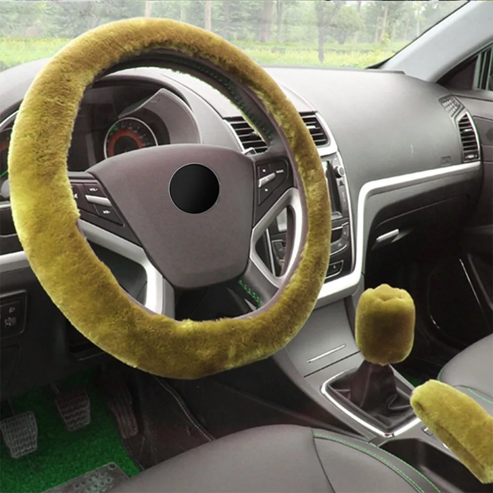 DJSona 2018 новая зимняя искусственная шерсть чехол рулевого колеса автомобиля для