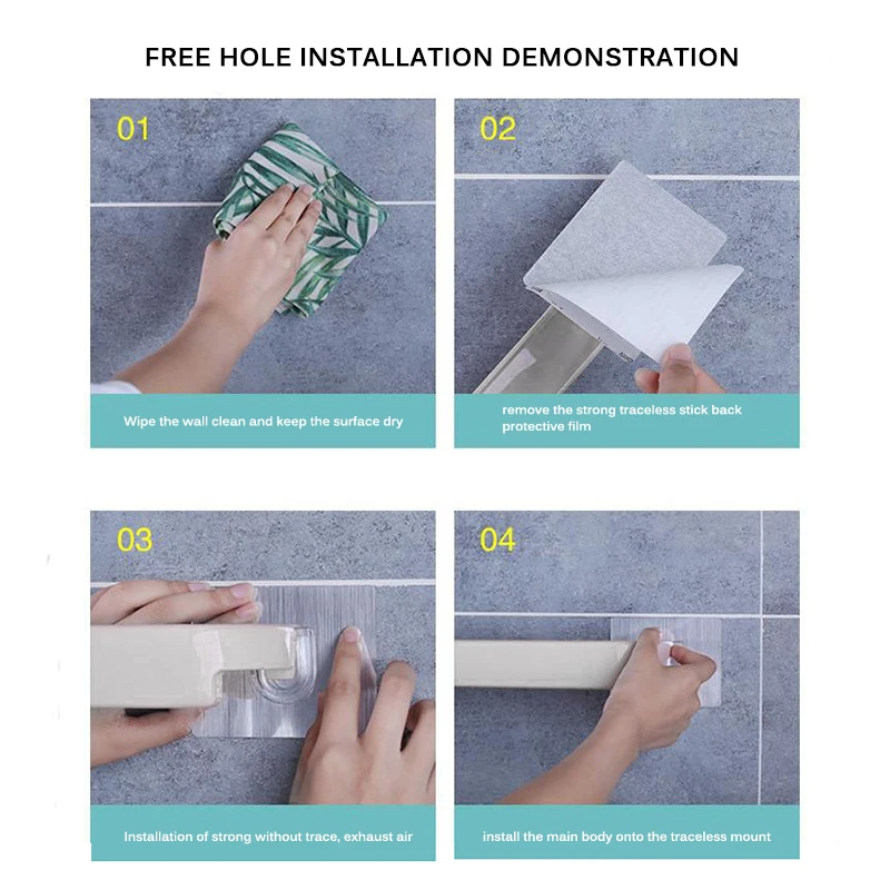 Пластиковая настенная Полка для полотенец ванной комнаты вешалка на клейкой