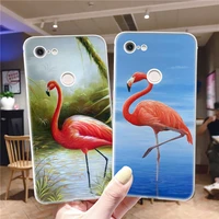 pink flamingo coque for google pixel 5 4 4a 3 3a 2 xl soft tpu silicone back phone cases for pixel 4xl 5 xl 3xl 2xl cover funda