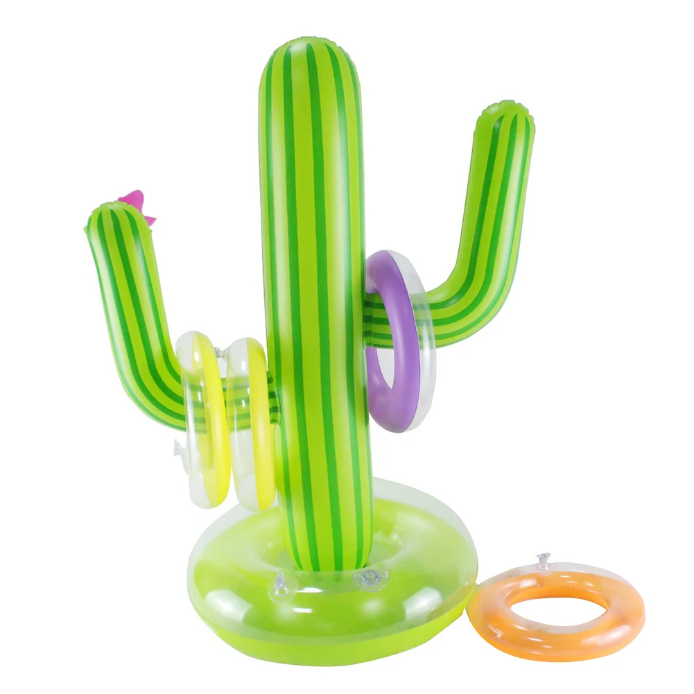 

5PCS Inflatable Cactus Ring Toss Game Set Floating Swimming Ring Summer Outdoor Children's Intelligence Interactive Game instock