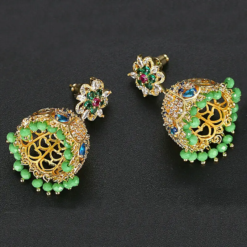 Индийский стиль Jhumka Болливуд искусственные драгоценности колокольчики висячие