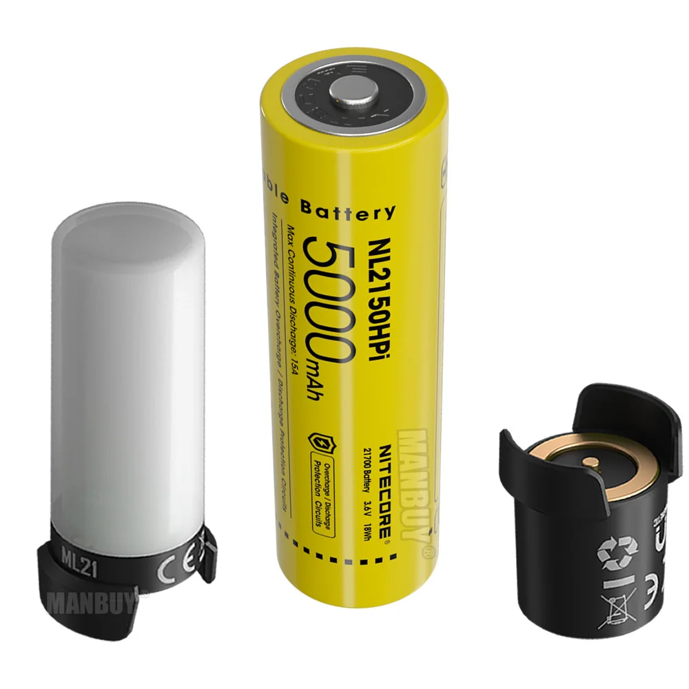 Интеллектуальная аккумуляторная система Nitecore 21700 3 в 1 батарея NL2150HPi на 5000 мА · ч +