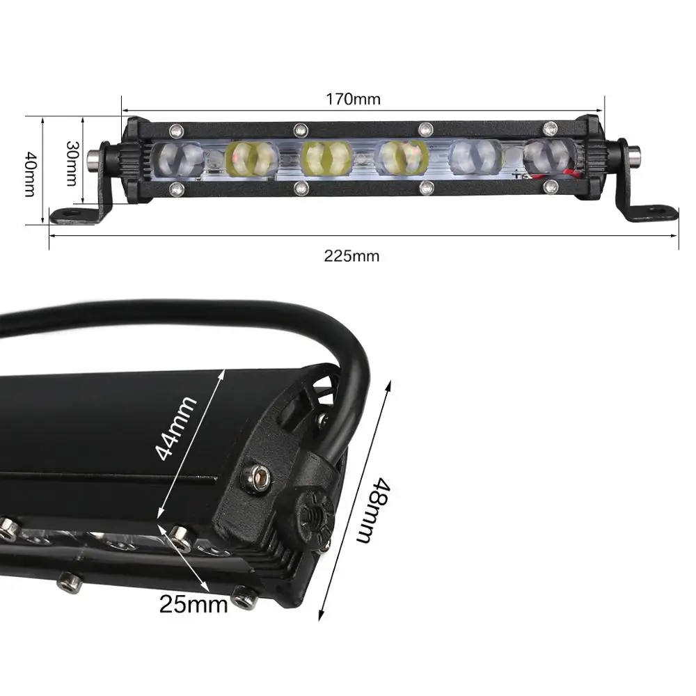 7 дюймов 18 Вт светодиодный тонкий кожаный чехол с Рабочий светильник бар