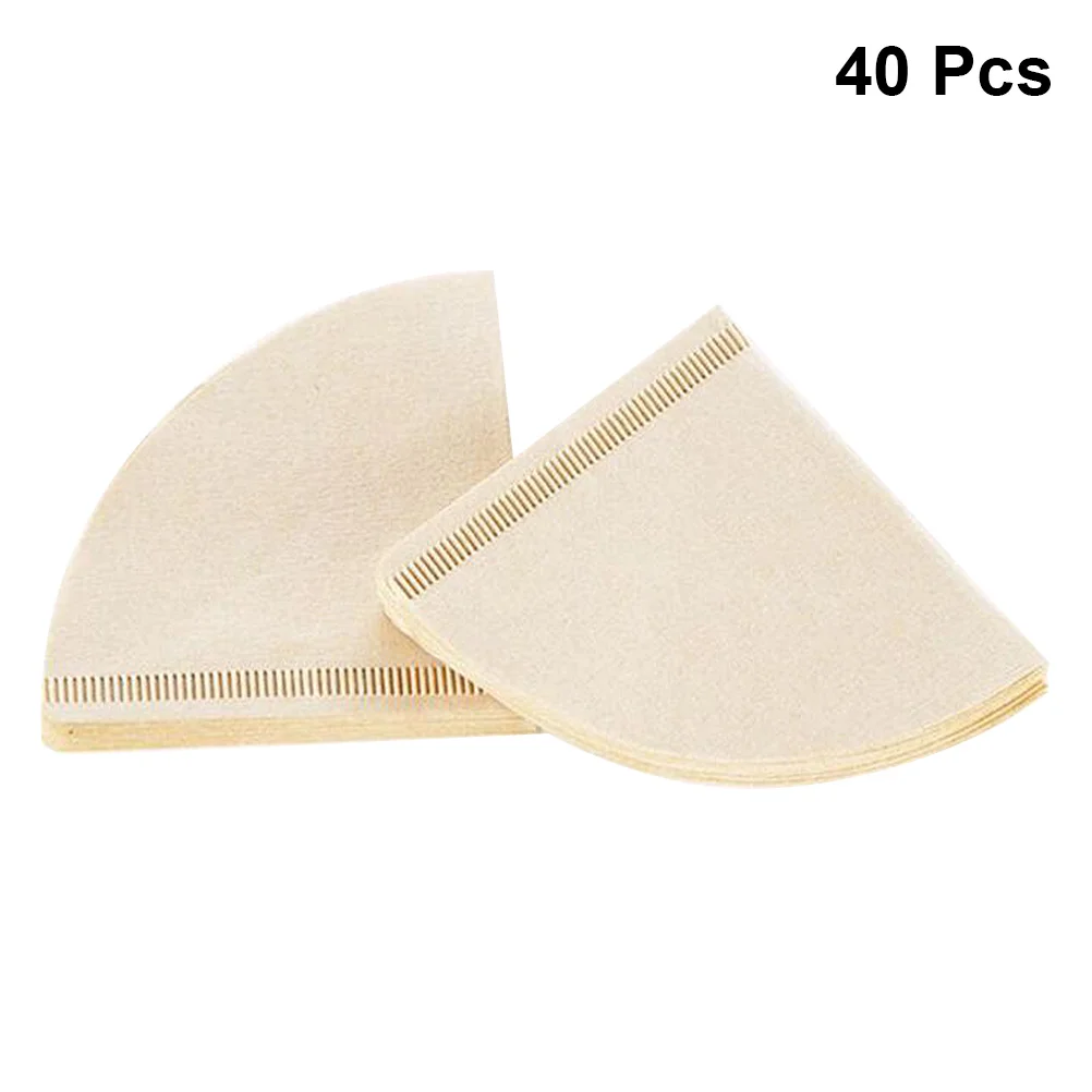 

40pcs Coffee Filtering Paper Conical Coffee Filters Hand Drip Filter Paper for Home Kitchen (Burlywood)