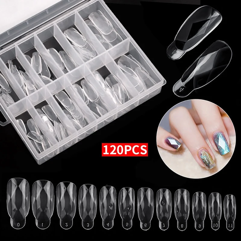 

120Pcs Nail Mold Tips Nail Dual Forms Finger Extension Nail UV Extend Gel Nails