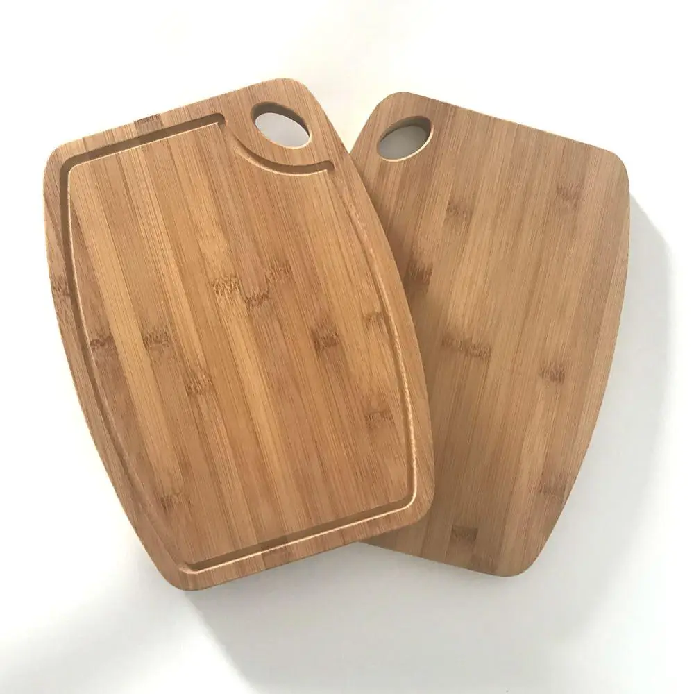 

1.9cm Thick Bamboo cutting board with groove 2PCS/set