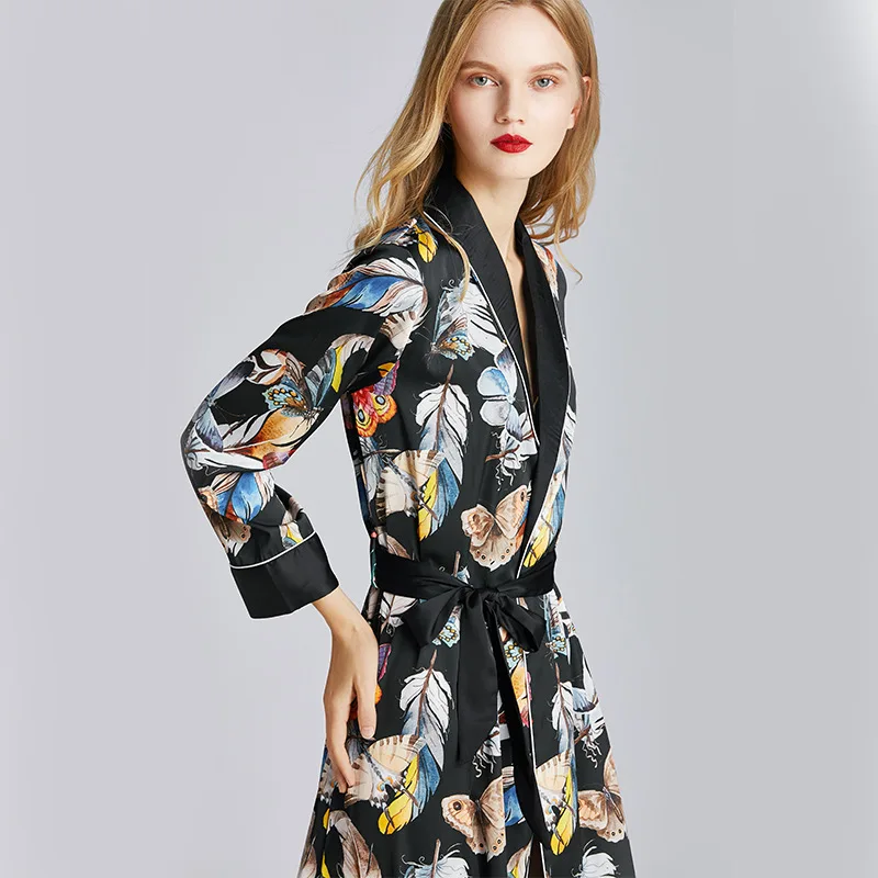 Женская пижама атласная ночная рубашка женская сексуальная Длинная с длинным