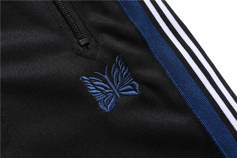 

Top Quality AWGE Needles Sweatpants Men Women Multi Color Stripes Butterfly Embroidered Logo Pants Trousers