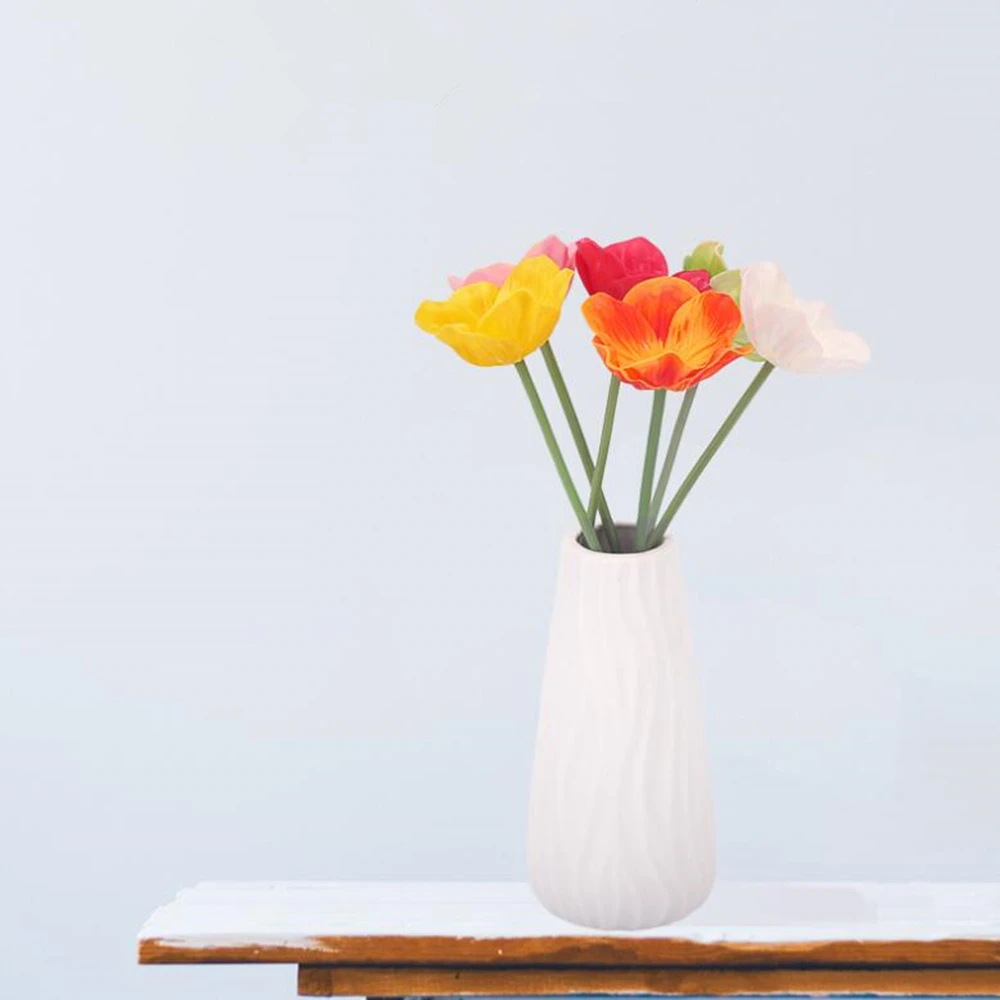 

High Quality 10PCS Party Artificial Mini Corn Poppies PU Fake Poppy Flower for Wedding Party Decorations Home Garen Decor