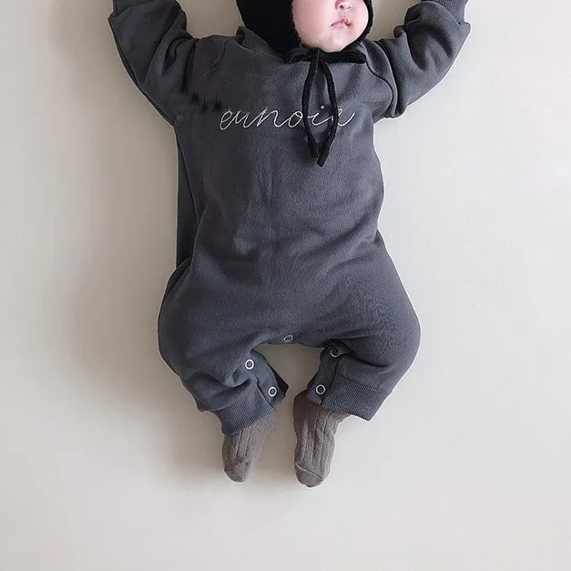 Новинка зимы 2019 детская простая флисовая одежда с принтом букв спереди в