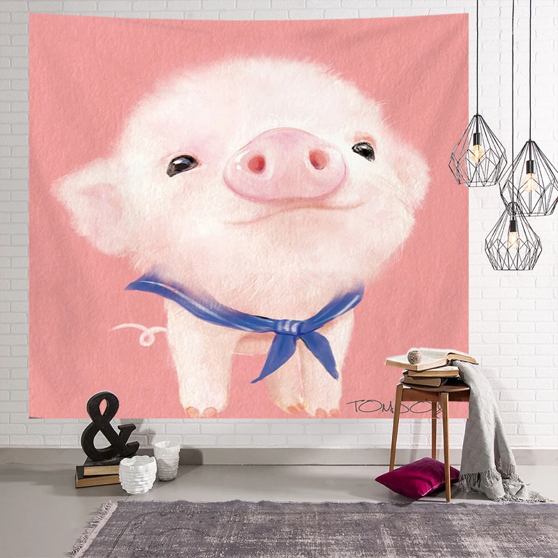 

Cute Animal Tapestry Background Fabric Bedroom Art Tapestry Girly Heart Aesthetic Tenture Murale Wall Hanging Decor DI50GT