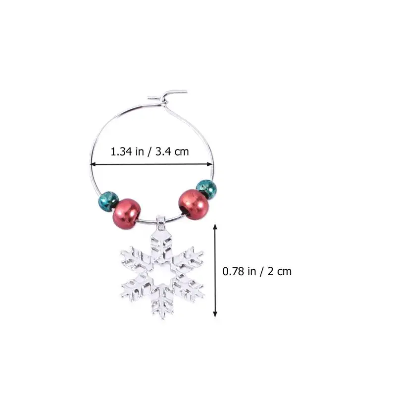 6 шт. подвески для бокала вина кольца рождественские тематические стеклянные