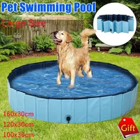 160x30cm dog swimming pool foldable pet pool bath swimming tub bathtub pet collapsible bathing pool for dogs cats kids