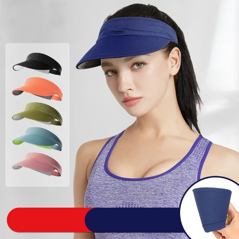 

Unisex No Top Cap Women Men Sun Visor Hat Open Top Baseball Cap Summer UV Protection Adjustable for Beach Hiking Sports