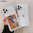 Противоударный мягкий силиконовый чехол для iPhone 11, 12, 13 Pro Max, Mini, Xs Max, X, XR, 7, 8 Plus, с отделением для карт