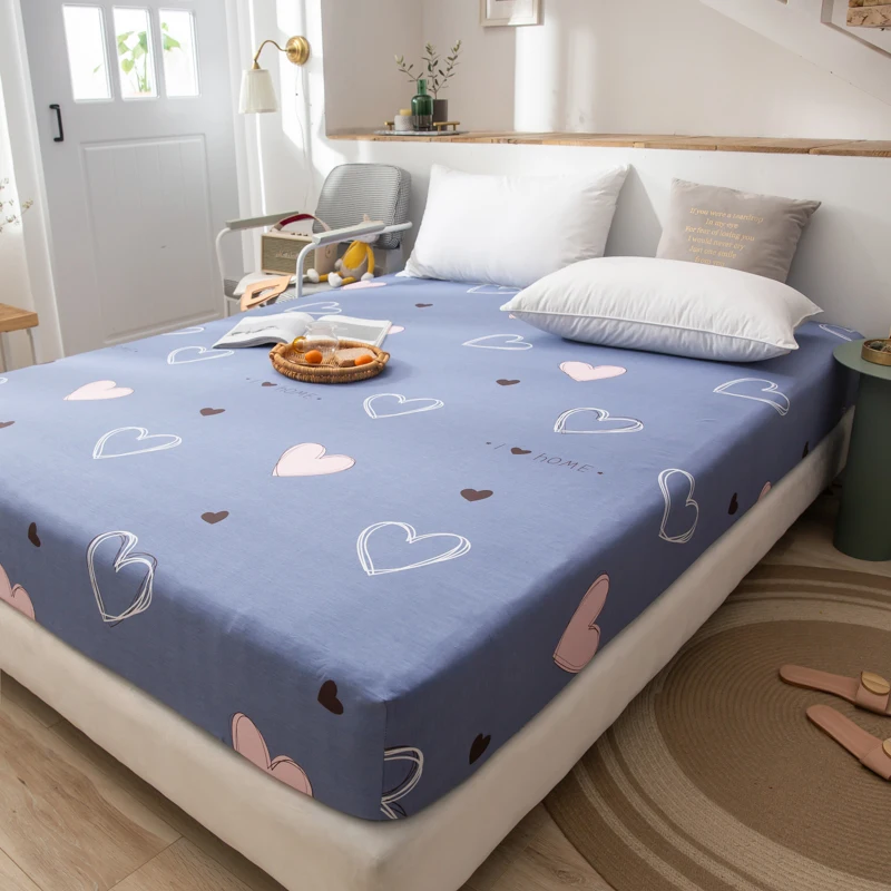 

Elastic Bands Fitted Sheets 1pcs 100% Cotton Bed Linens Home Bed Cover Queen King Full Double 150 135cm (Pillowcases Need Order)