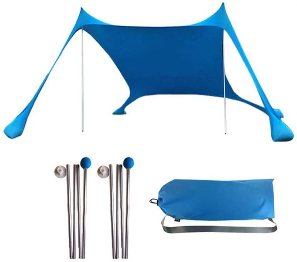 

Портативная палатка для кемпинга, уличная ветрозащитная Пляжная палатка, тент от солнца и беседки с песочными якорями, Сверхлегкий навес