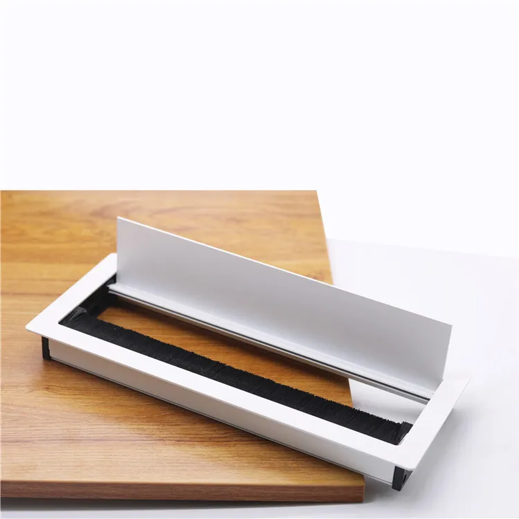W120*H300mm Rectangle Aluminum Table Cabinet Desk Wire Cable Tap Grommet Soft Quiet Flap Cover Tone Computer Brush | Обустройство