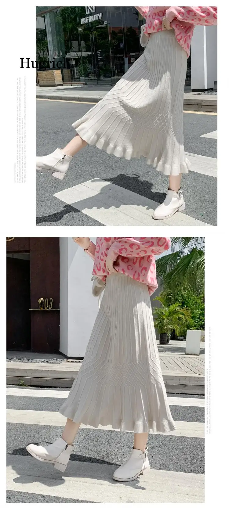 

High Waist Skirts Womens Solid Plaid Vintage Casual Sweater Knitted Skirt for Woman Elastic Retro Skirt Faldas Mujer