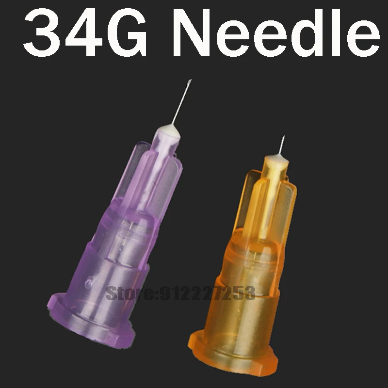 

34G 1.5mm 4mm Needle Piercing Transparent Syringe Injection skin prick glue Clear Tip Cap ForPharmaceutical injection needle