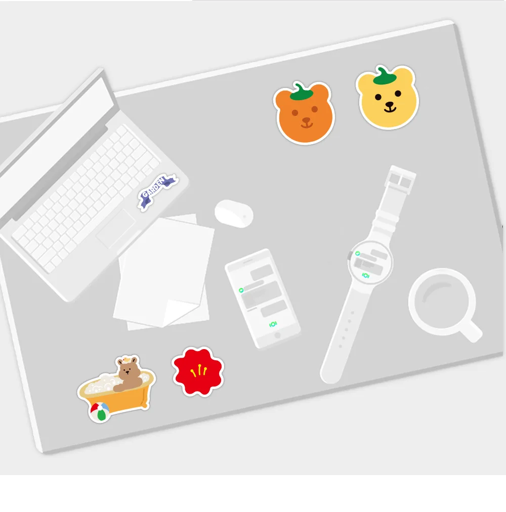 50 шт./компл. милые кавайные этикетки Водонепроницаемый ПВХ корейский наклейка с