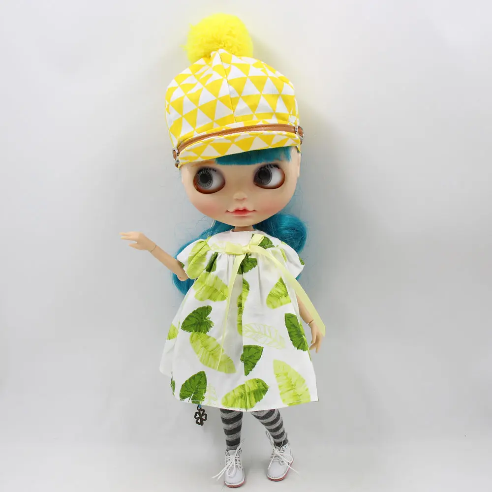 Одежда для куклы ICY DBS Blyth зеленая серия свободные брюки платье с шапкой леггинсы