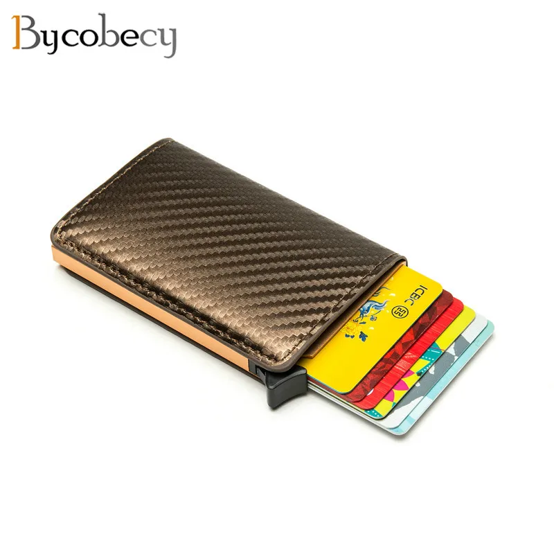 Bycobecy углеродного волокна протектор кредитной держатель для карт Tarjetero Hombre RFID из