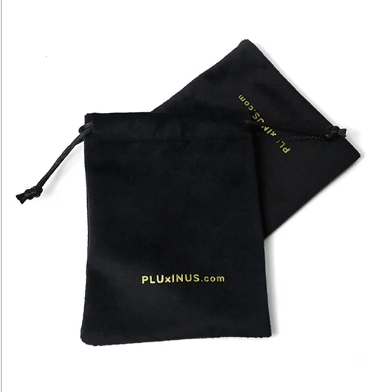 

Black Flannel Jewelry Gift Bags Party Candy Sack Eyelashes Hair Makeup Packaging Pouches