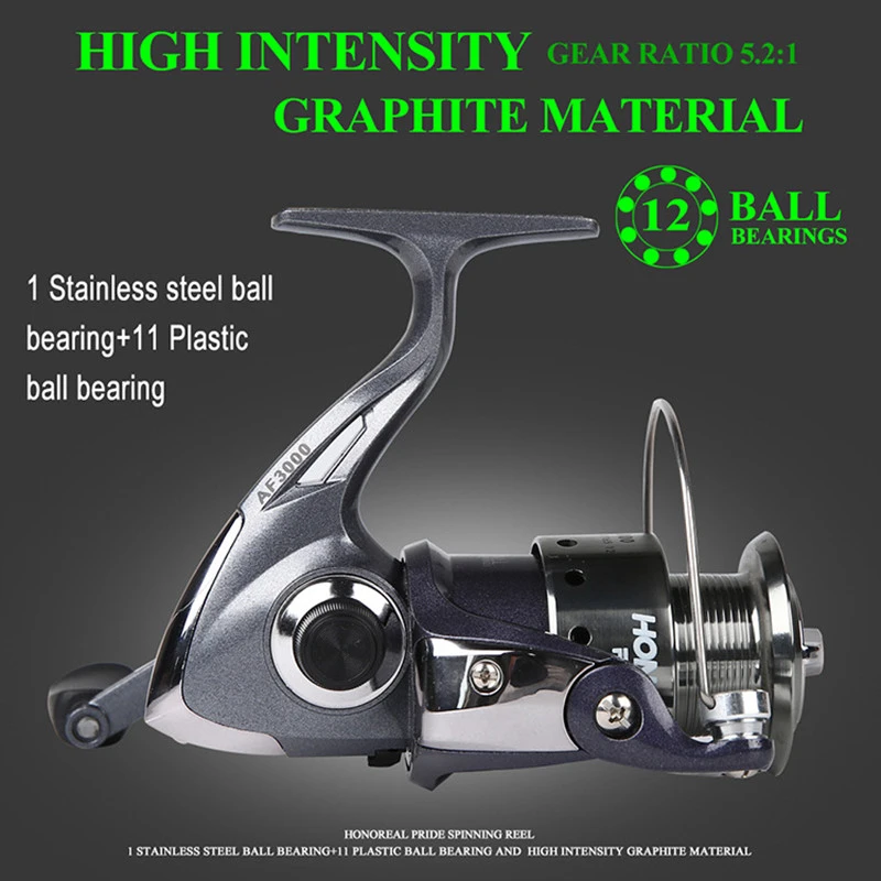 Full Metal Body Fishing Reel 12 Ball Bearing Spinning Wheel Aluminum Coil Feeder Carp China 3000 4000 Saltwater Rock Drag Pesca | Спорт и