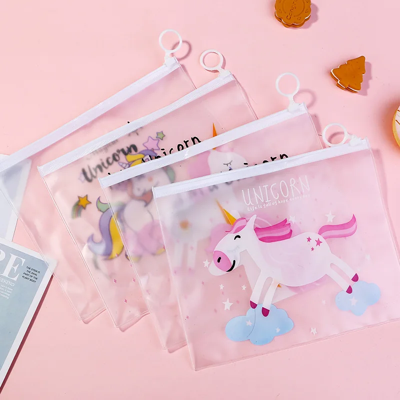 1 шт. креативная мультяшная сумка на молнии с единорогом Студенческая для