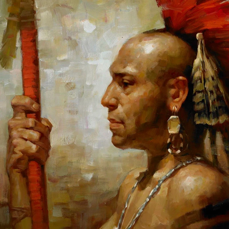 

Poster One Piece Indian Warrior Decorative Paintings Study Office Wall Prints Home Decor Figure Painting Classical Seascape ART