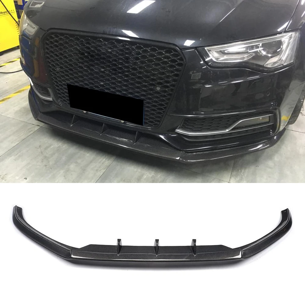Углеродного волокна передний спойлер сплиттер на бампер для Audi S5 8T A5 Sline Hatchback Sedan