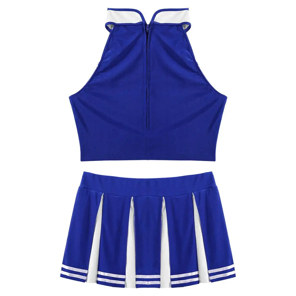 2 шт. женский Школьный костюм черлидера для взрослых Униформа Черлидинга наряд