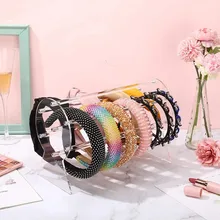 Acrylic Clear Headband Holder Scrunchie Storage Display Organizer Stand Simple Headband Chain Bracelet Fixed Storage Display