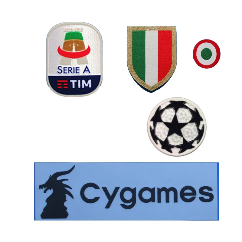 2018-2019 силиконовый патч Серии А и Scudetto с белым красным значком теплопередачи |