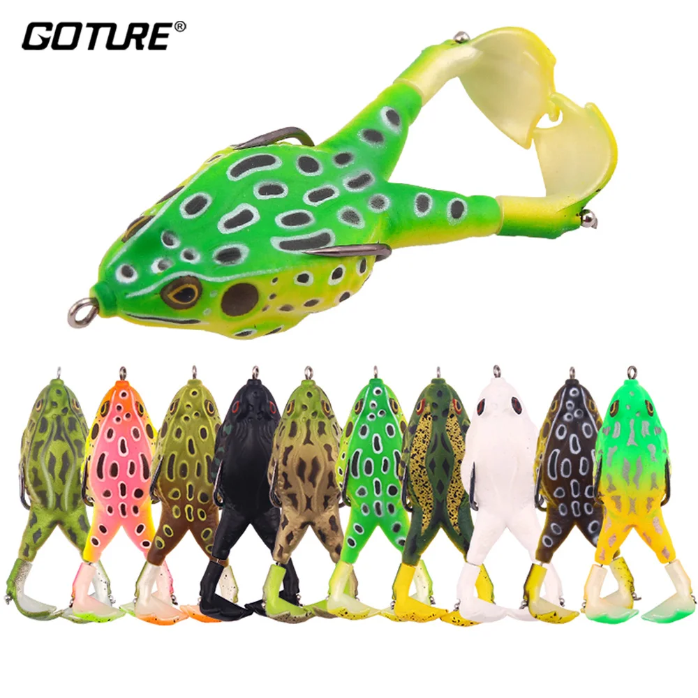

Goture Silicone Thunder Frog Type Fishing Lure 8/9/10 CM Double Propeller Soft Bait Artificial Wobbler For Fishing Topwater Lure