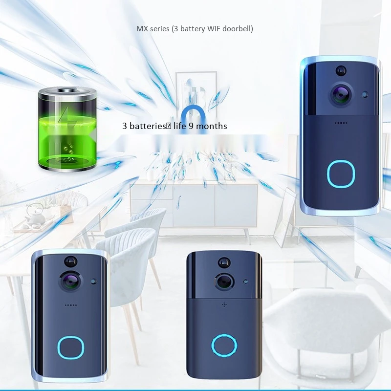 

M7 Интеллектуальный беспроводной HD видеодомофон WiFi дверной звонок инфракрасного ночного видения домашний телефон Мониторинг дверной звоно...