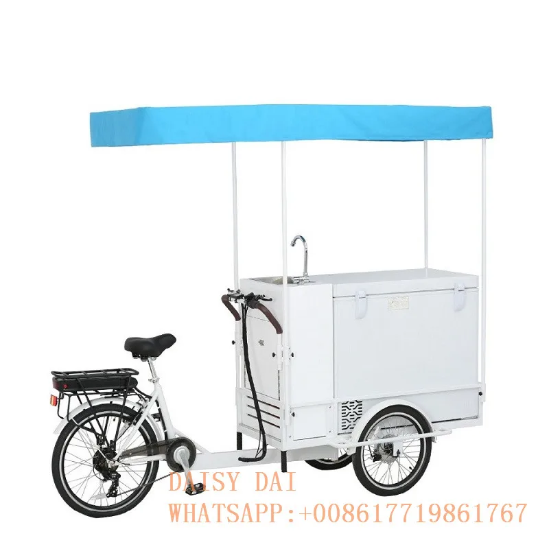 

New Design Cargo Bike Outdoor Vending Food bike Ice Cream Push Food Cart Freezer Bicycle for Sale
