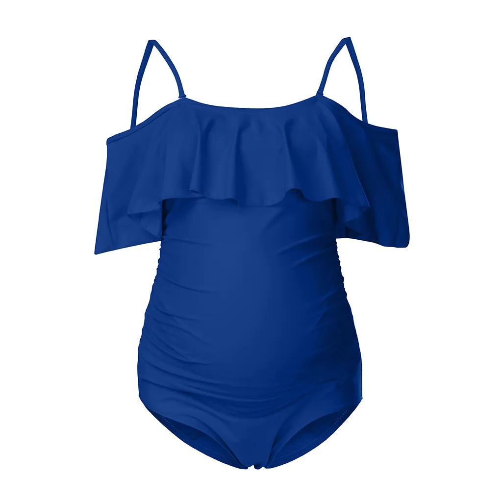 

Maternity Tankini Women Print Strappy Bandage Swimsuit Hanging Neck Bikinis Solid New Fashion Swimsuit Bikinis Pregnant Swimwear