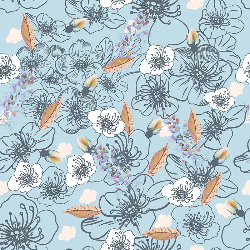 Полиэфирная атласная ткань для платья цветок высшего сорта модная с цветочным