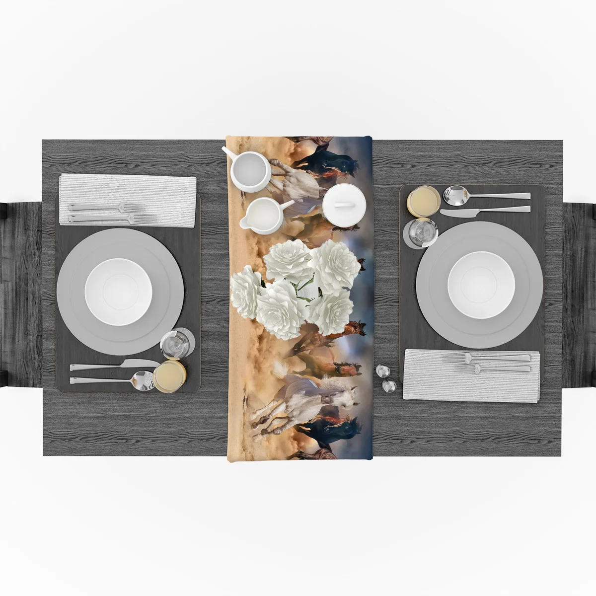 Постер для бегущей лошади настольный бегун кухонный декор стол с флагом скатерть