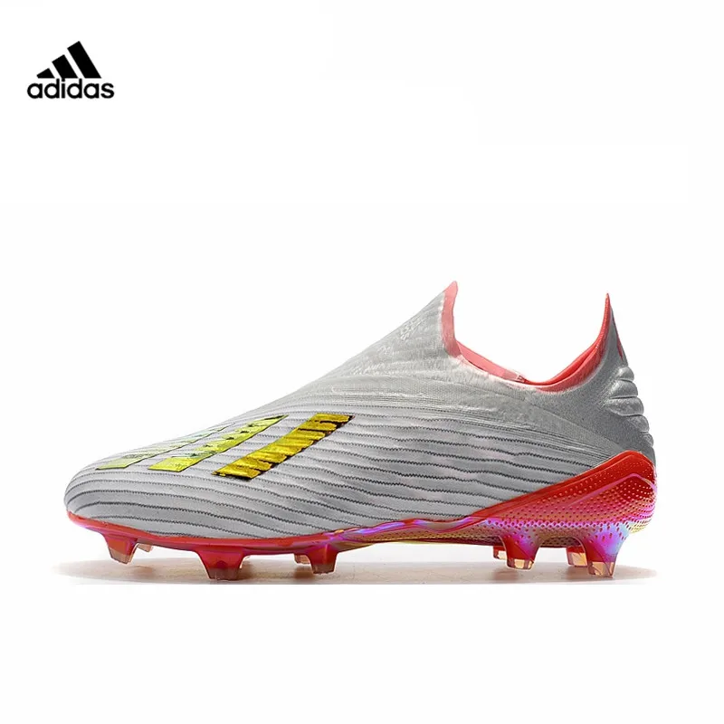 Футбольные бутсы Adidas X 19 + FG 302 Redirect Pack Hi Res серебристо красные футбольные цвета
