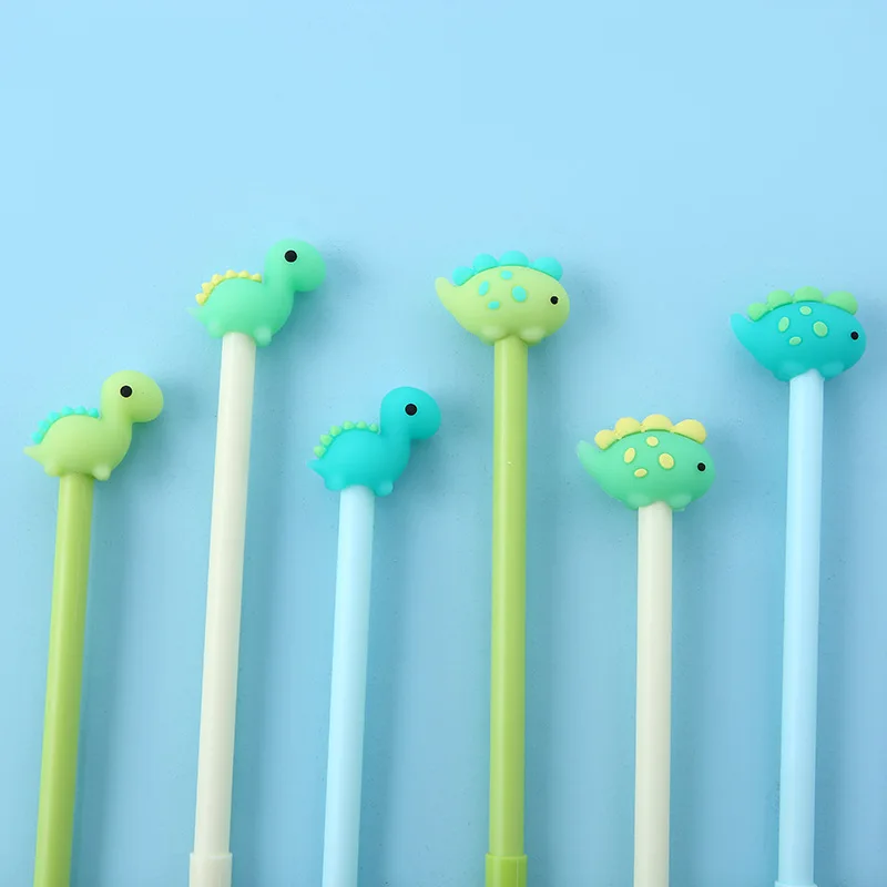 2 шт. кавайная Мягкая силиконовая гелевая ручка динозавр 0 5 мм черные/синие