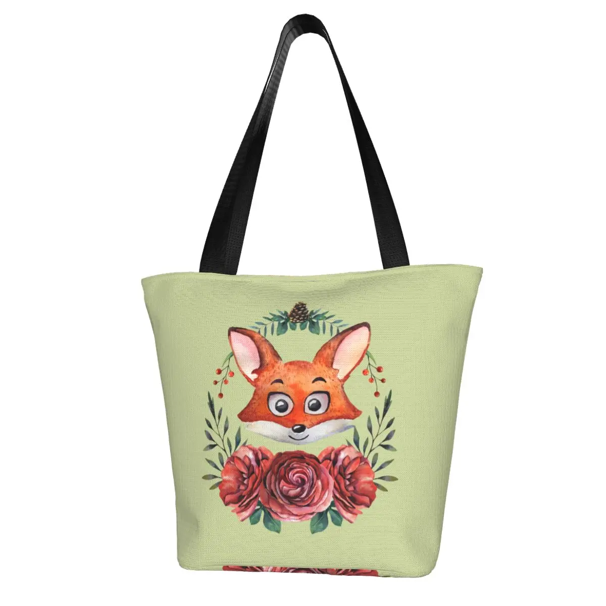 

Fox Shopping Bag Student Fashion Handbags Reusable Cloth Streetwear Bags