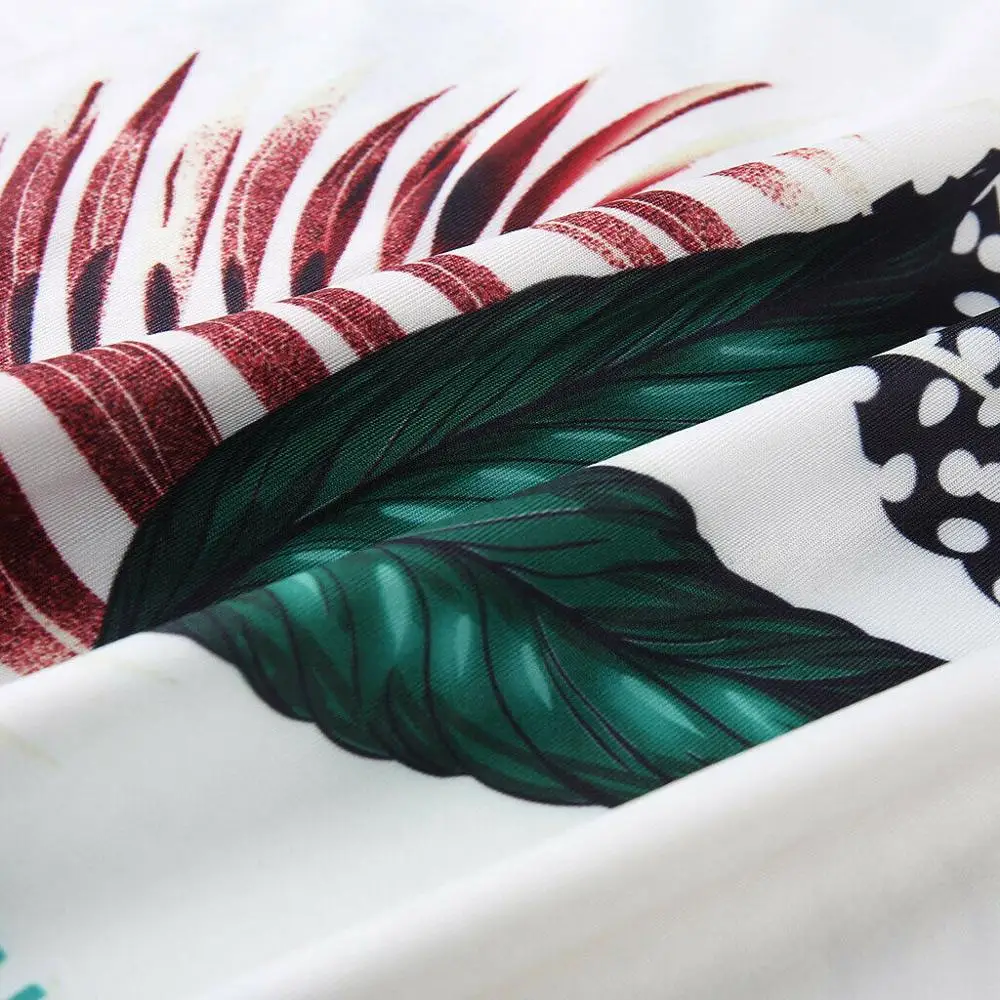 

Fashion Womens Casual Peacock Feather Print Thigh Slit Slip Sheath Dress