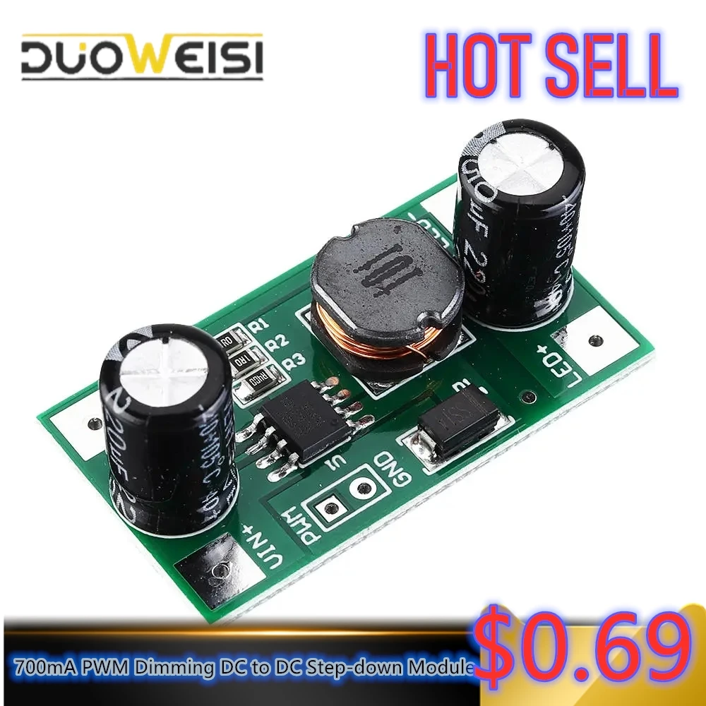 3W 5-35V LED Driver 700mA PWM Dimming DC to Step-down module Constant Current | Компьютеры и офис